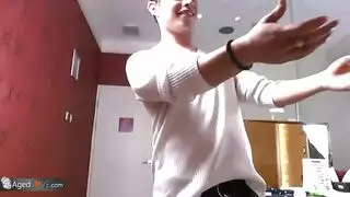 older womans curly mane bounces during hardcore sex