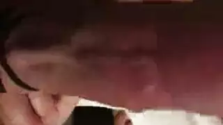 young teen gives intense blowjob